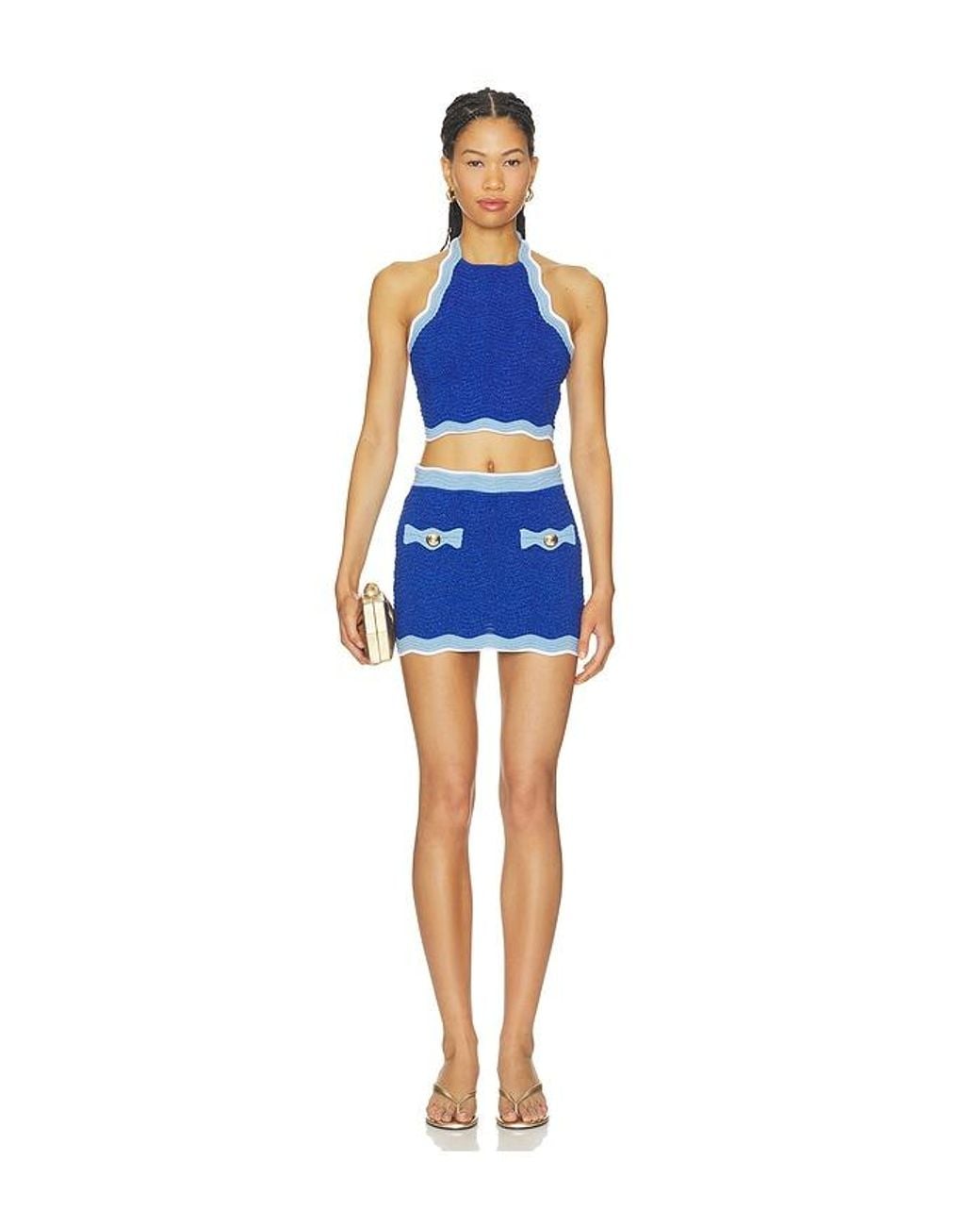 retroféte Blue Aminta Knit Top