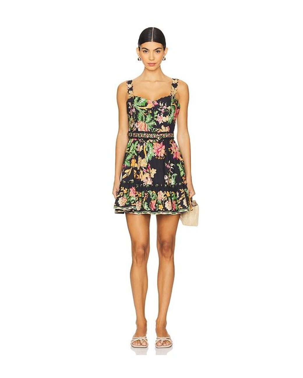 Hemant & Nandita Multicolor X Revolve Short Dress With Hand Crafted Button With And Belt