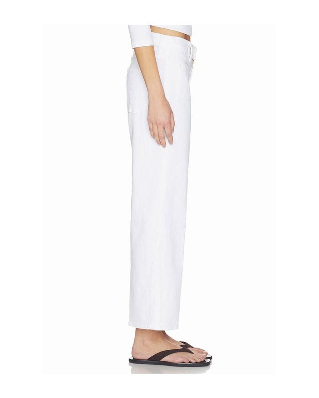 Mother White The Patch Pocket Mid Rise Maven Ankle Jeans