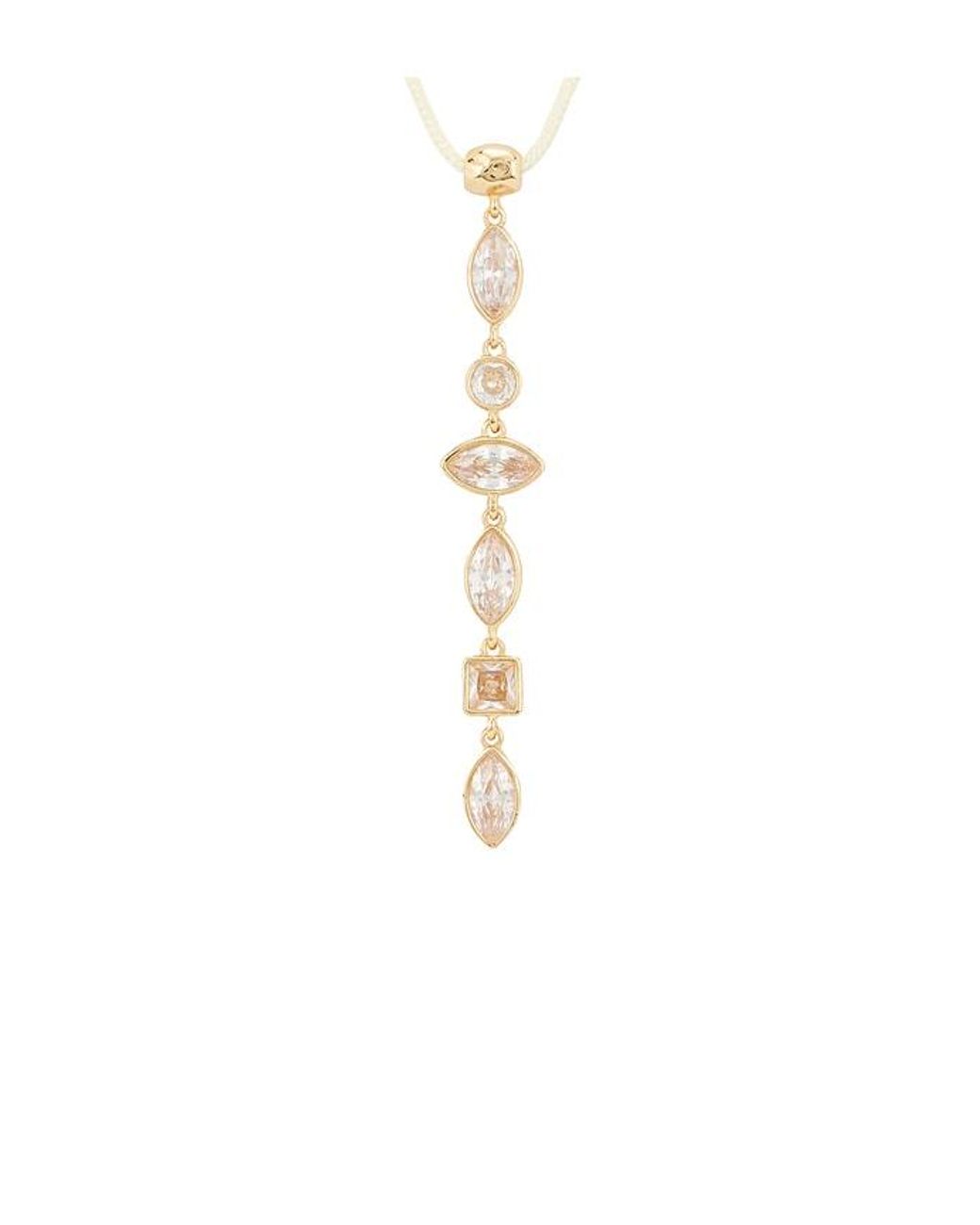 Ettika Multicolor Crystal Drop Cord Necklace