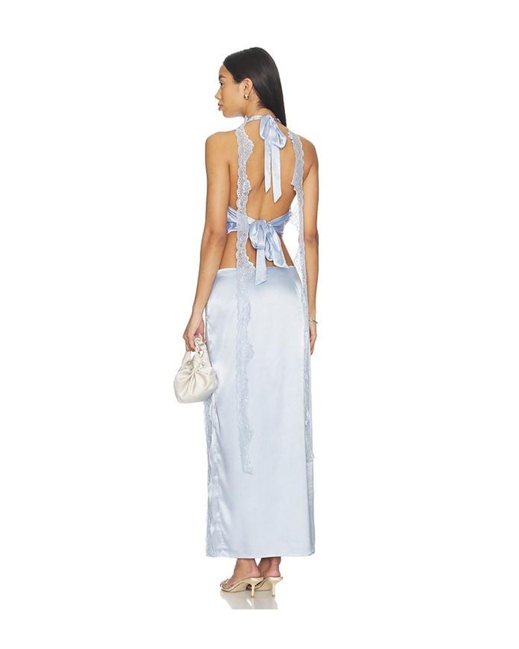 MORE TO COME Blue Flyn Cowl Neck Top