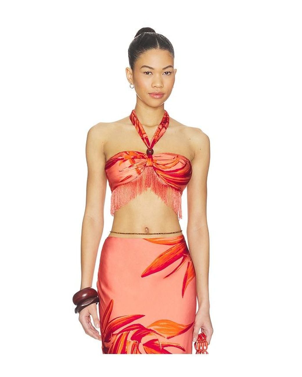 Rococo Sand Red Fringe Top