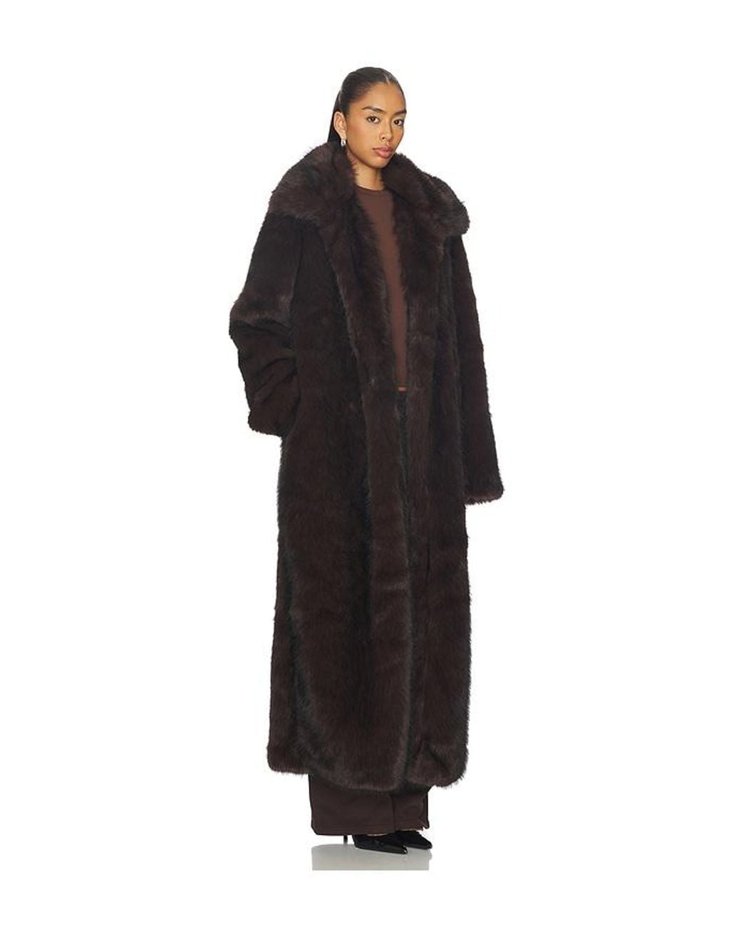 SNDY'S Black Leila Faux Fur Coat