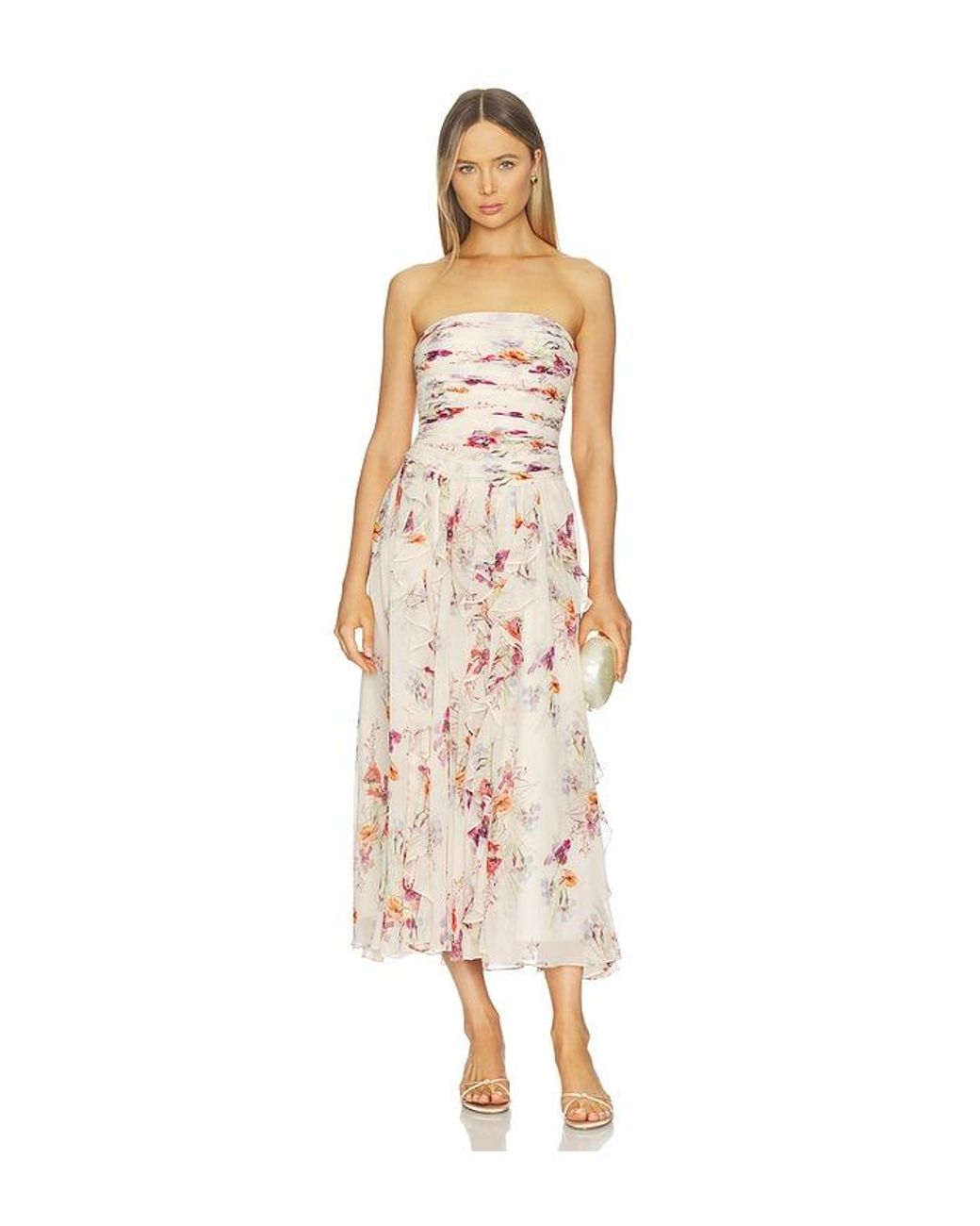 Cinq À Sept White Iris Bouquet Galya Dress