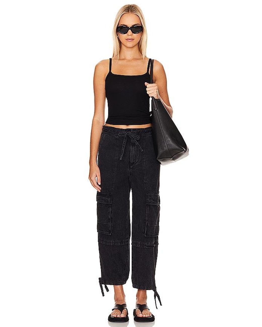Cotton Citizen Black Verona Spaghetti Tank