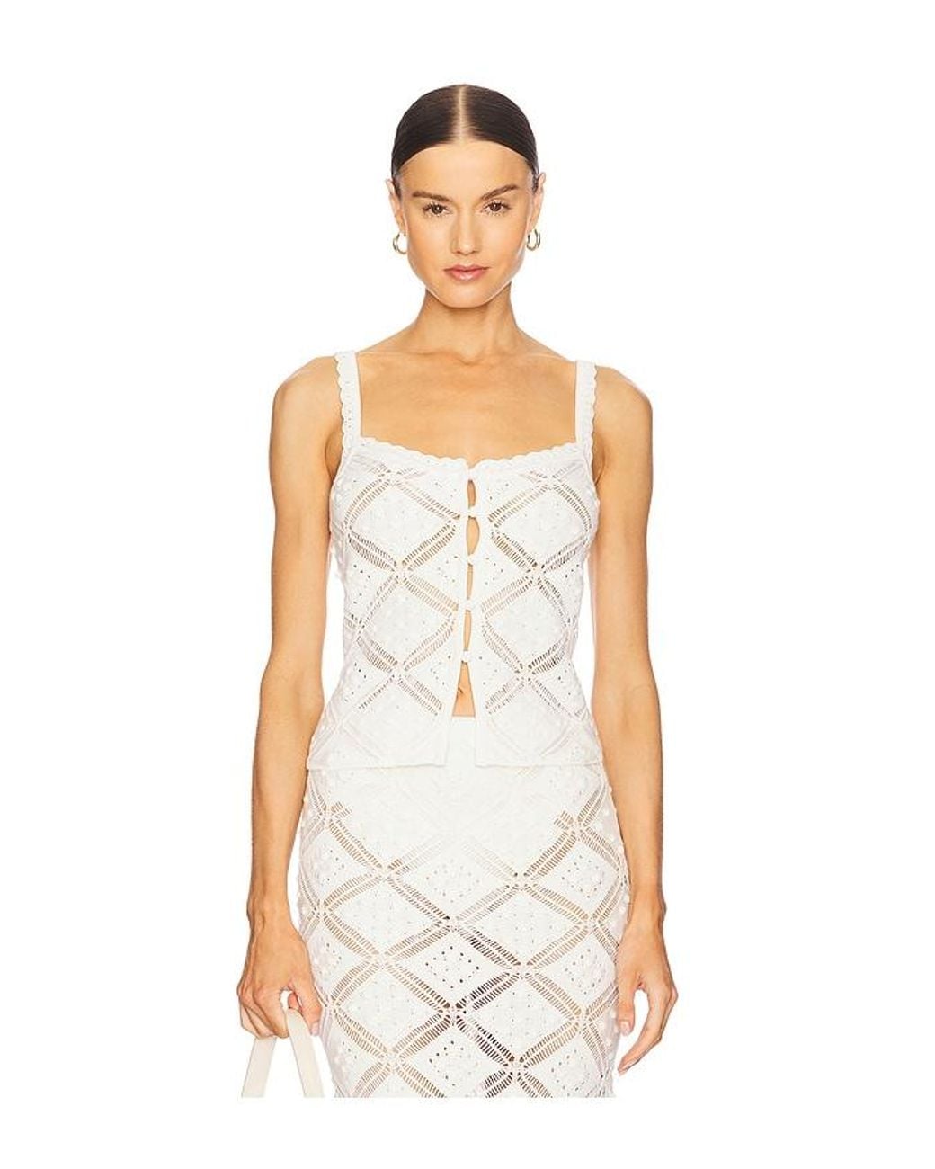 L'academie White 'Academie Baileigh Knit Top