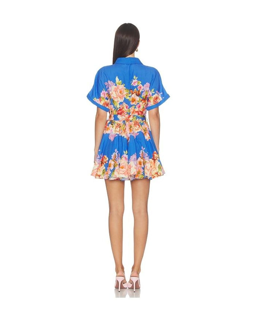 Hemant & Nandita Blue Short Dress With Buckle Belt
