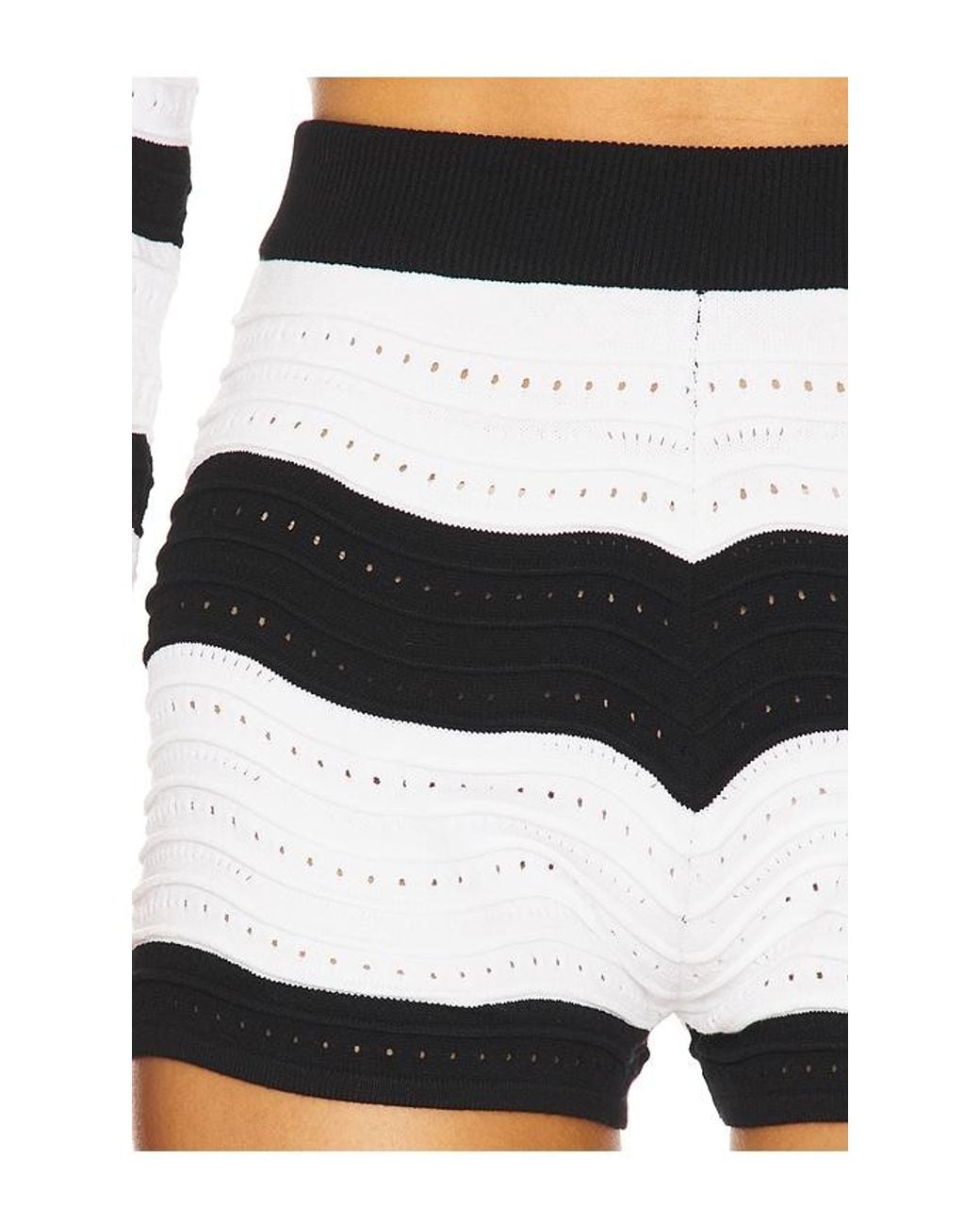 MSGM Black Striped Knit Short
