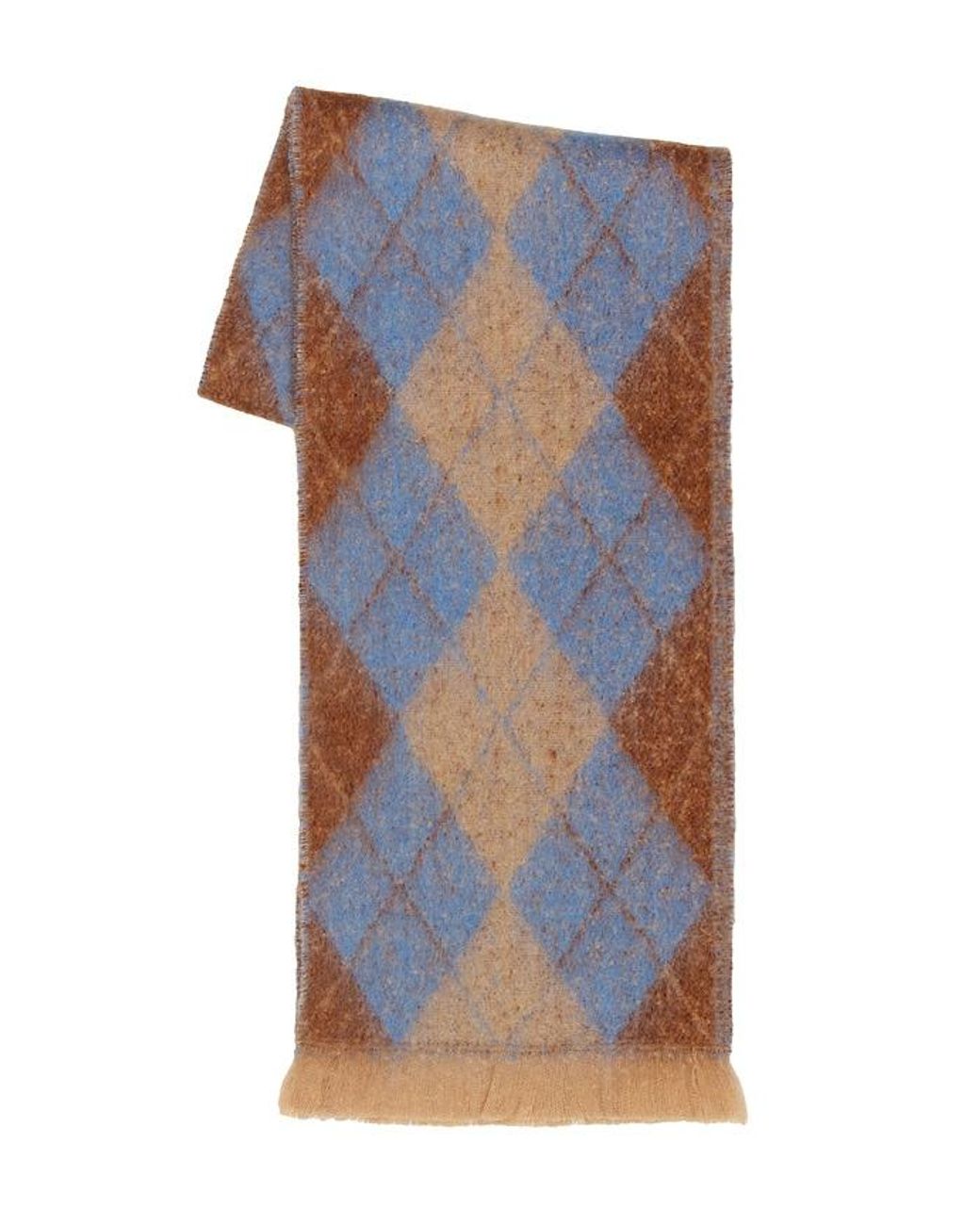 Hat Attack White Argyle Scarf