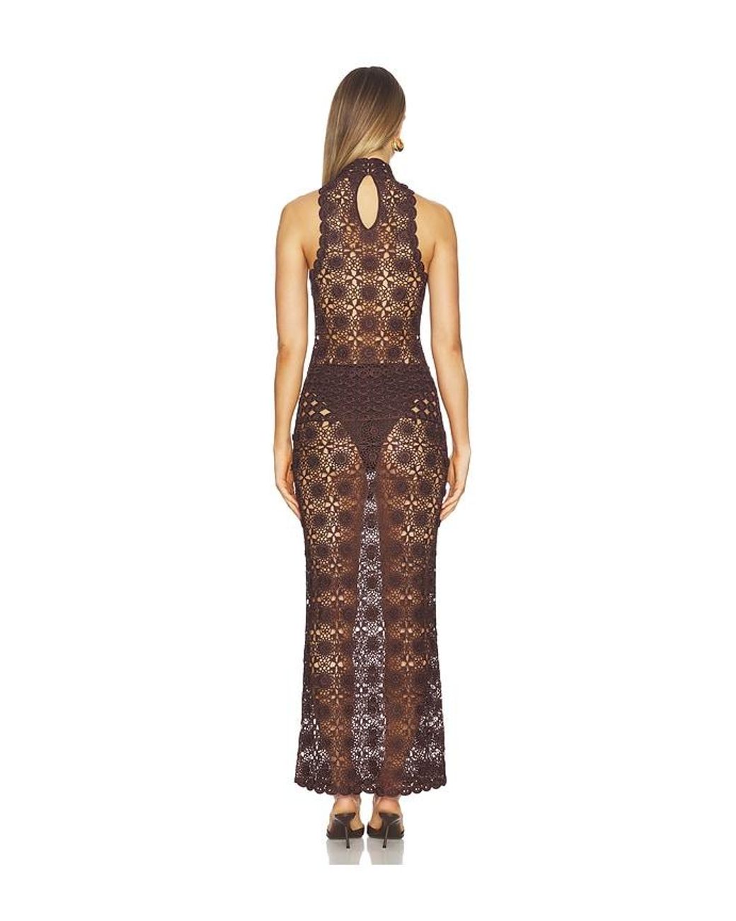 Bec & Bridge Brown Ania Halter Maxi Dress