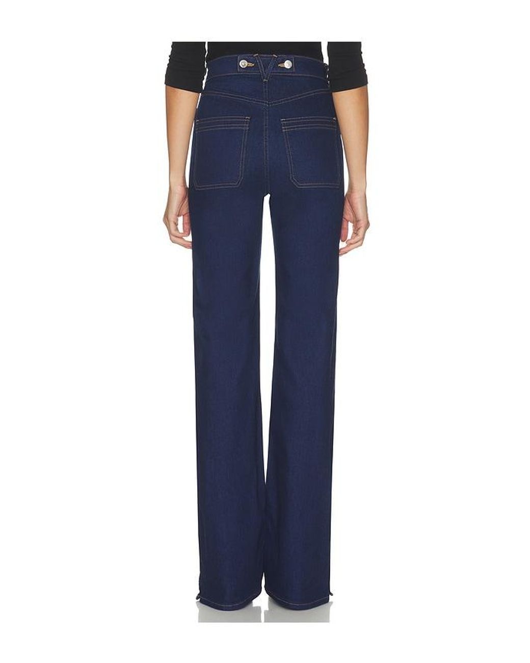 Veronica Beard Blue Crosbie High Rise Wide Leg Jeans