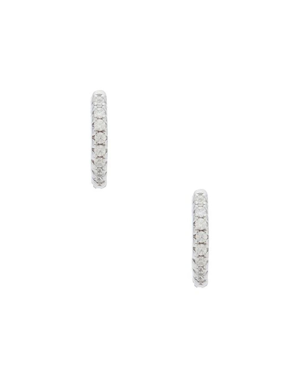 Shashi White Micro Pave Huggie Earrings