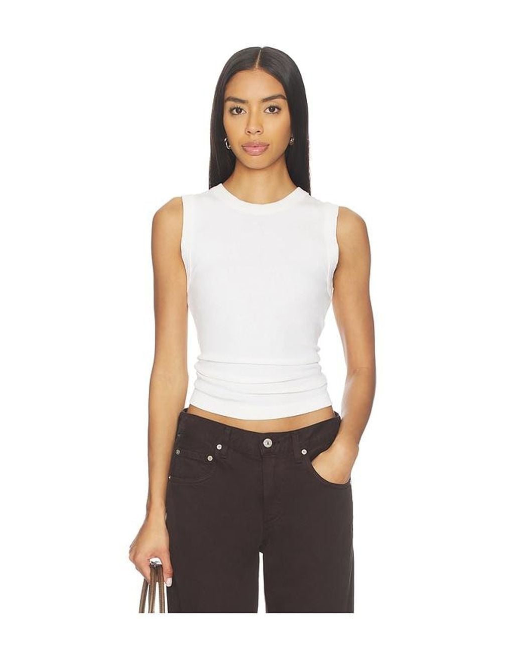 Free People White Murphy Tank