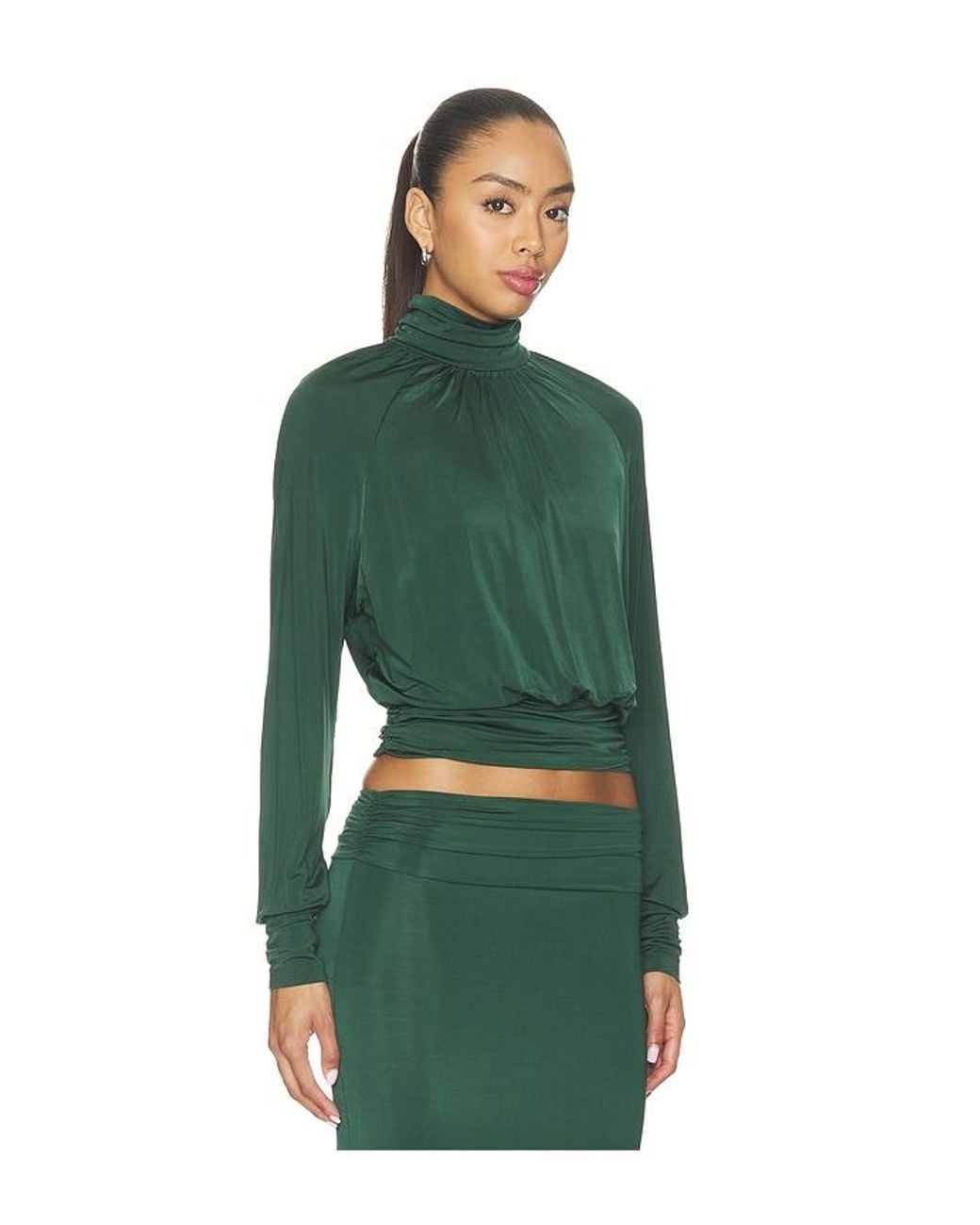 ÉTERNE Green Anouk Liquid Jersey Top