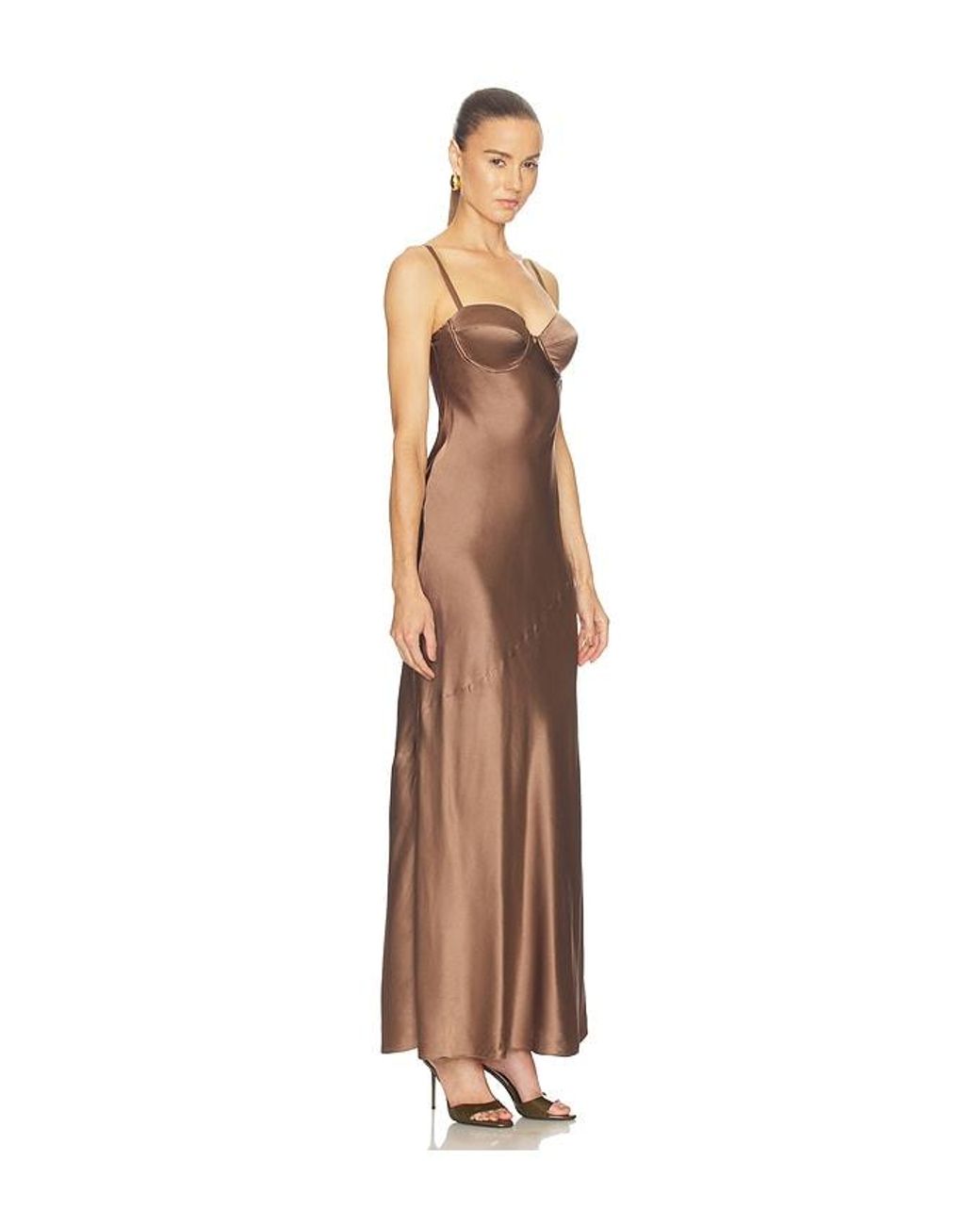 L'Agence White Sayla Bias Cut Maxi Dress