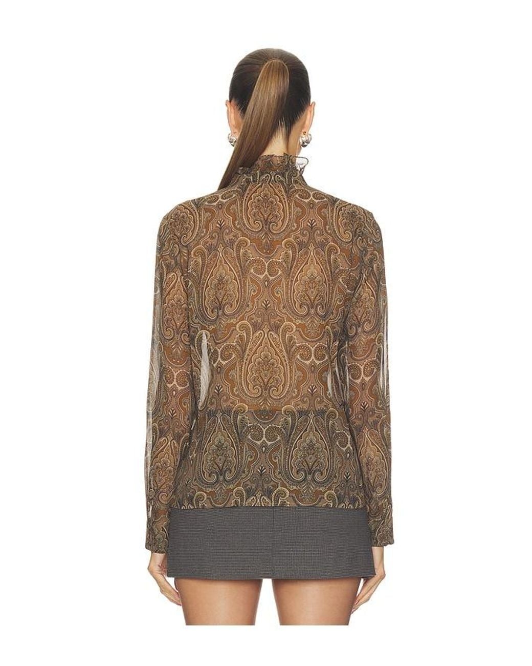 Nili Lotan Brown Lily Blouse