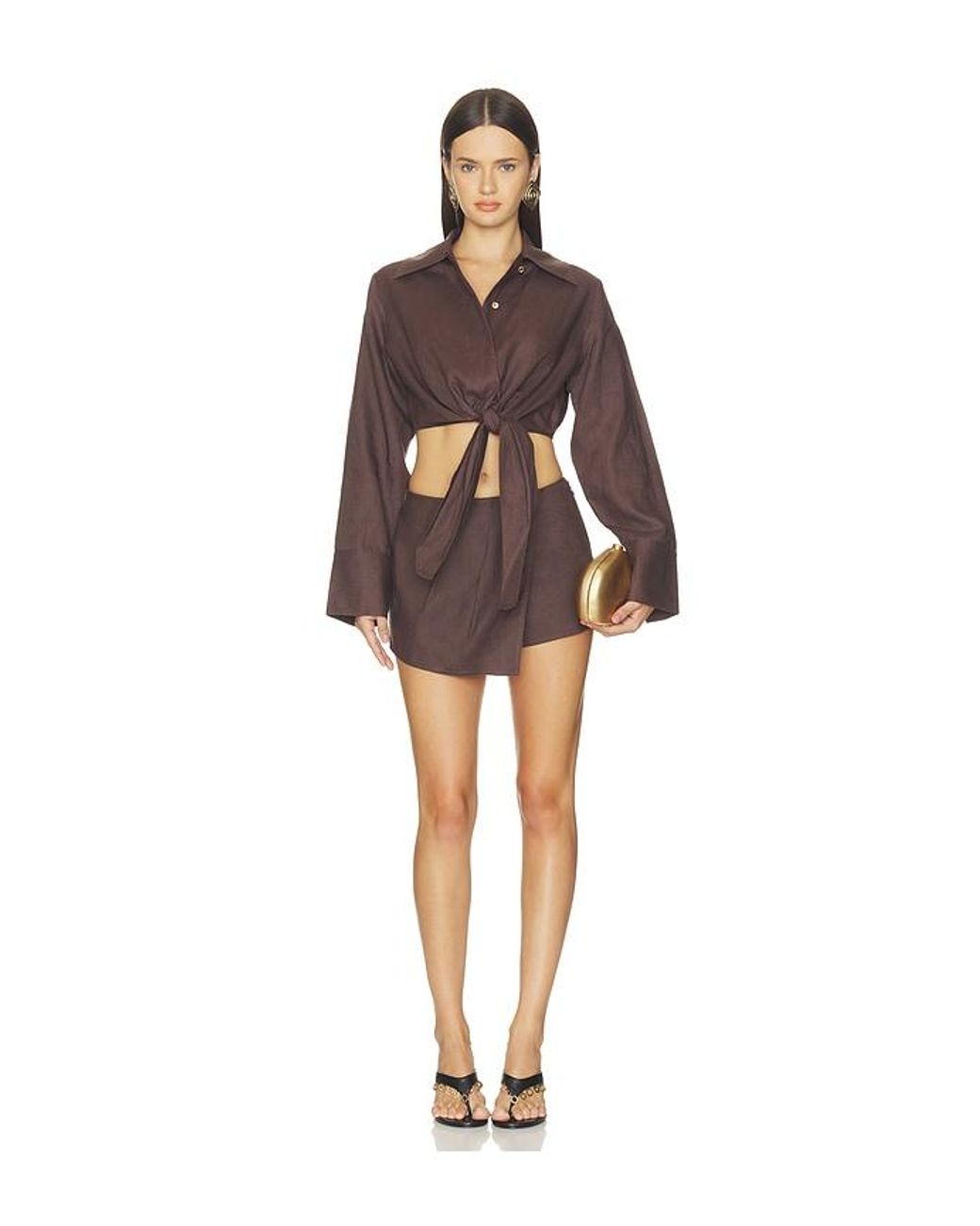 Cult Gaia Brown Kate Top