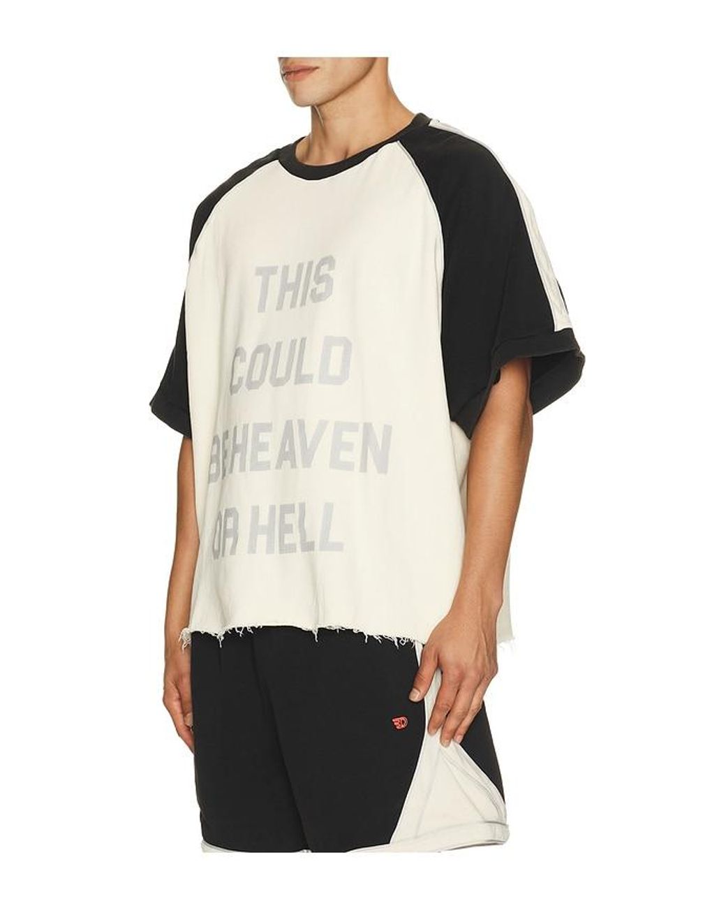 DIET STARTS MONDAY Black Heaven Or Hell Raglan Tee for men