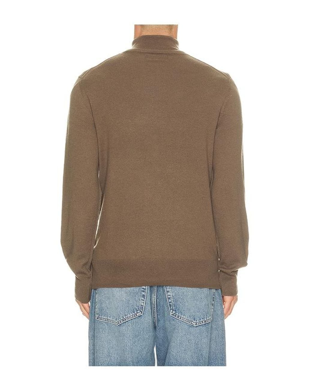 AllSaints Brown Kilburn Zip Funnel Quarter Zip Sweater for men