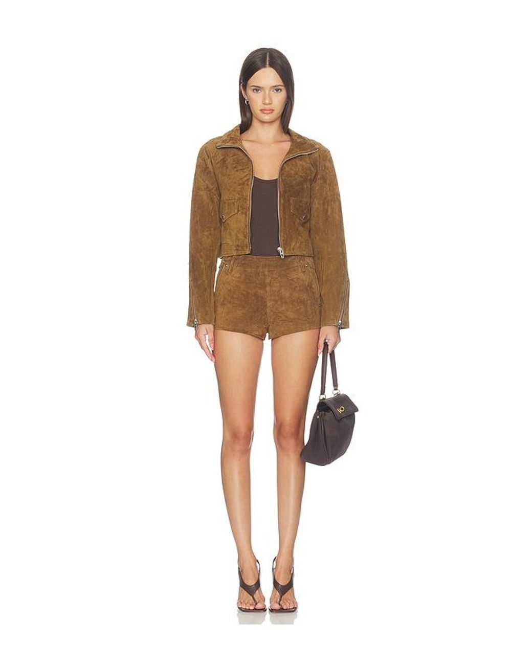 Blank NYC Brown Suede Moto Jacket