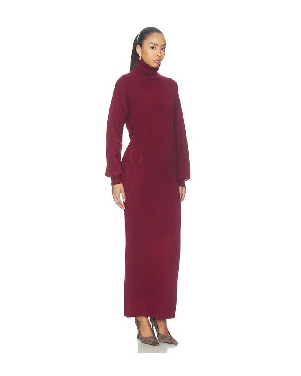 ALL THE WAYS Red Stevie Knit Maxi Skirt Set