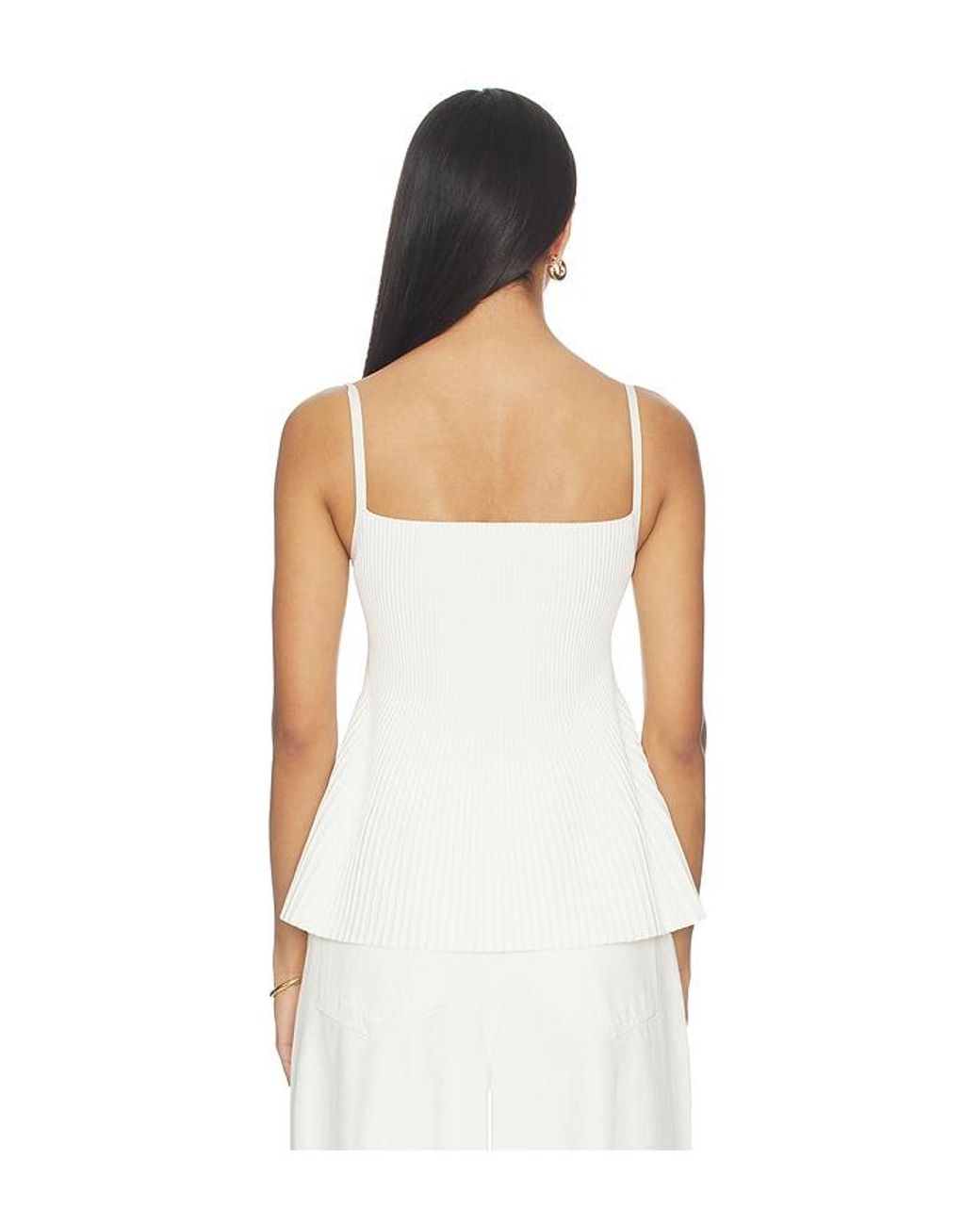 DL1961 White Dl Peplum Tank Instasculpt Rib