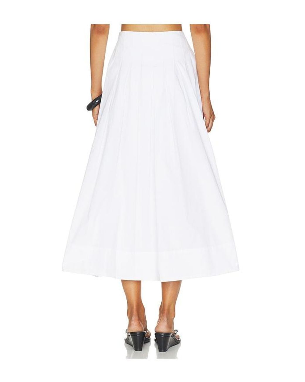 ALIGNE White Julie Pleated Poplin Skirt