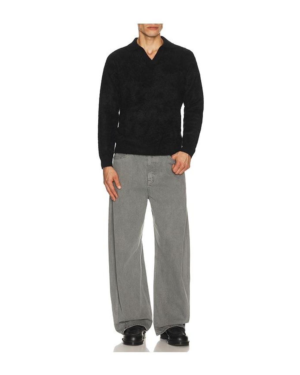 Soft Goat Black Brushed Polo for men
