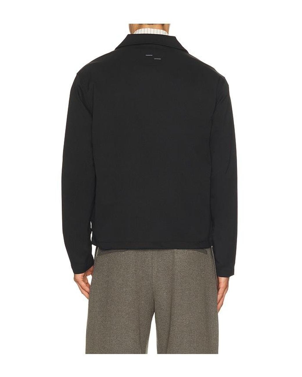 Filling Pieces Black Twill Wool Coach Jacket for men