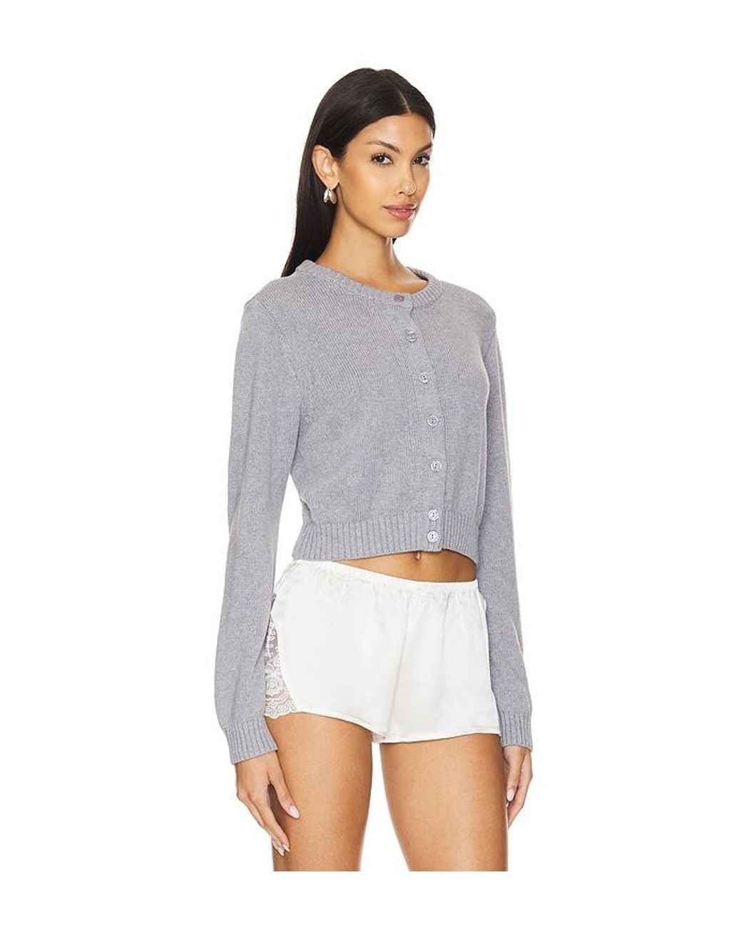 Frankie's Bikinis White Dudley Cotton Knit Cardigan