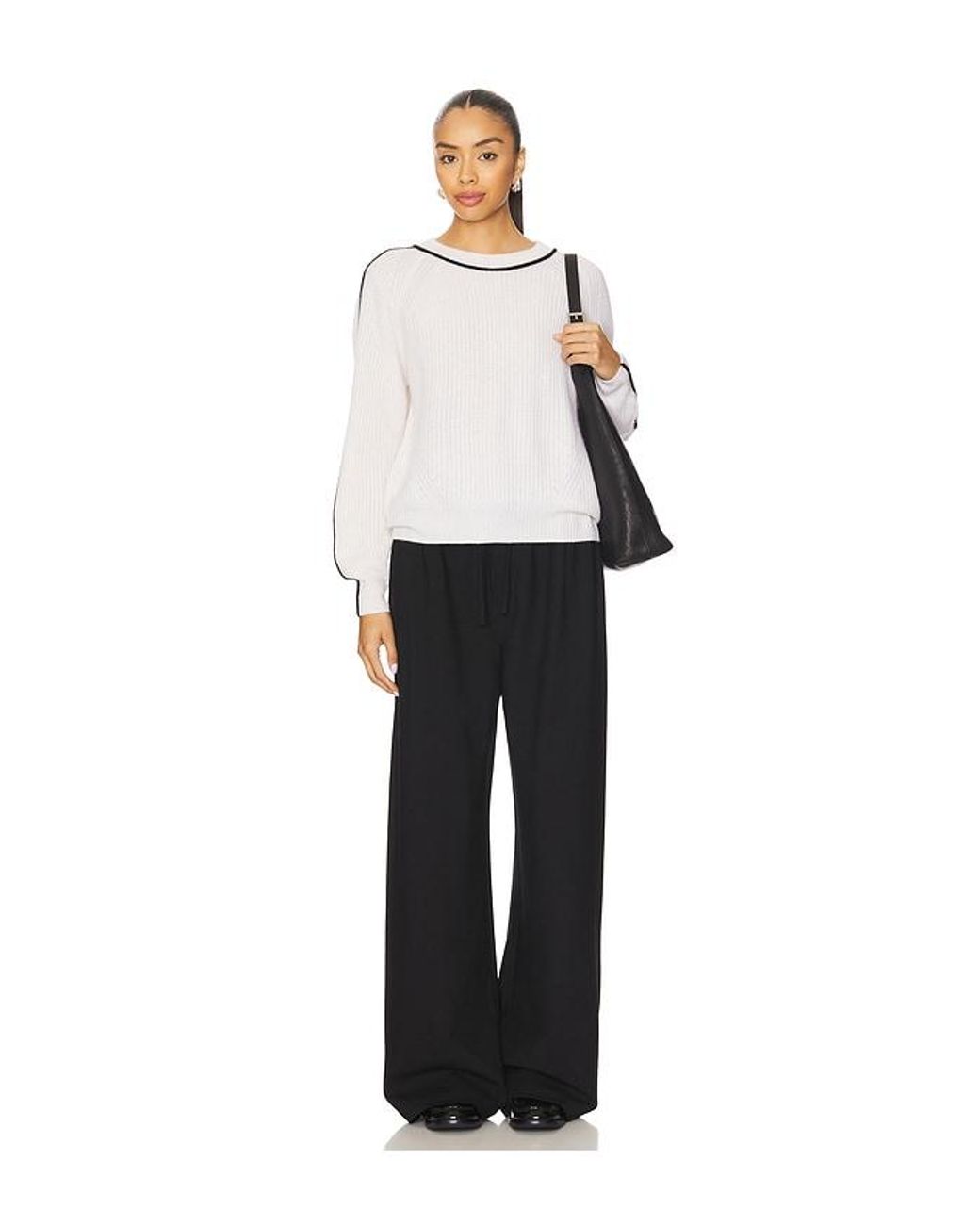 Autumn Cashmere White Sweater Mit Rundhalsausschnitt