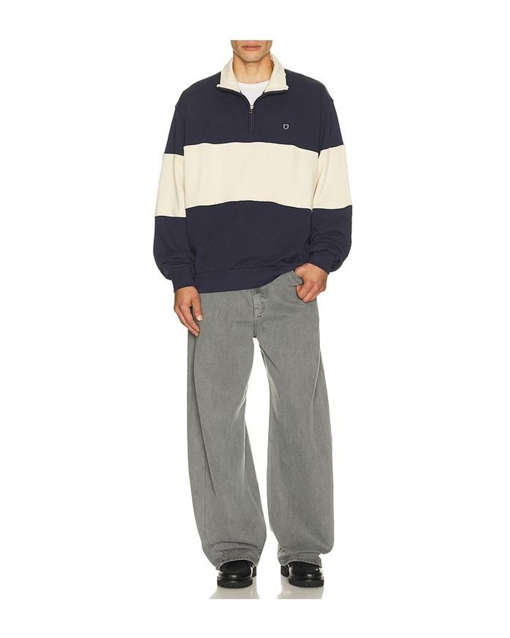 Brixton Blue Danville Fleece Quarter Zip Sweater for men