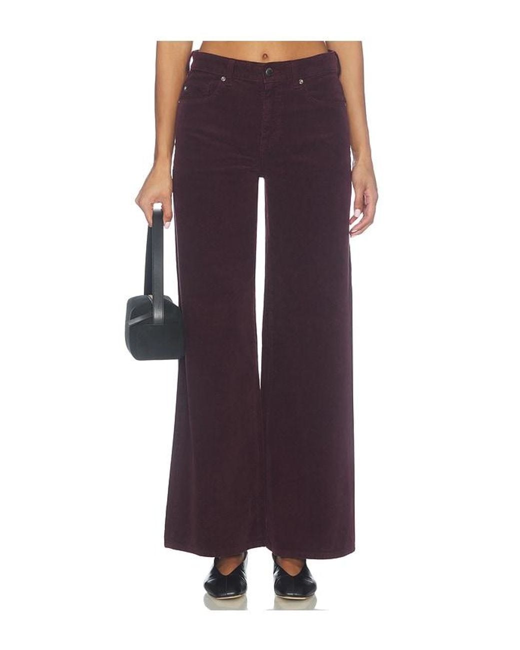 AG Jeans Purple Saige Wide Leg Jeans