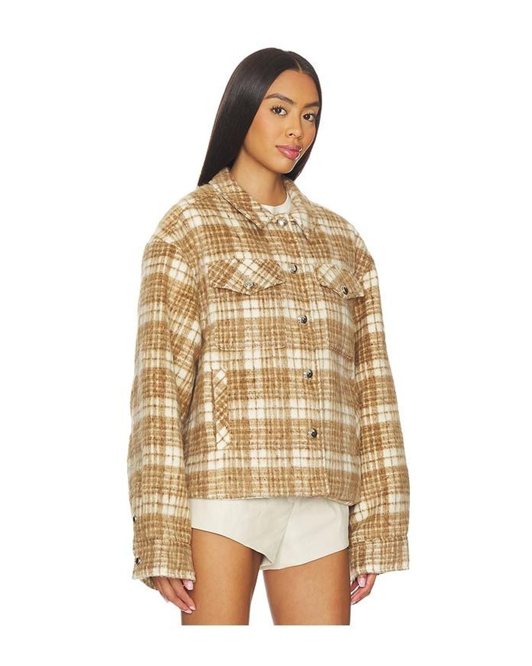 GUIZIO Natural Quilted Plaid Jacket