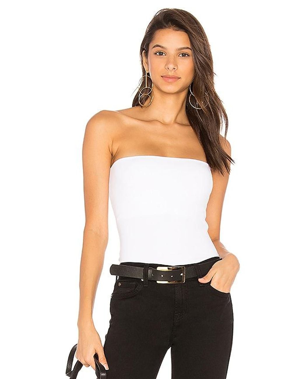 Susana Monaco White Strapless Tube