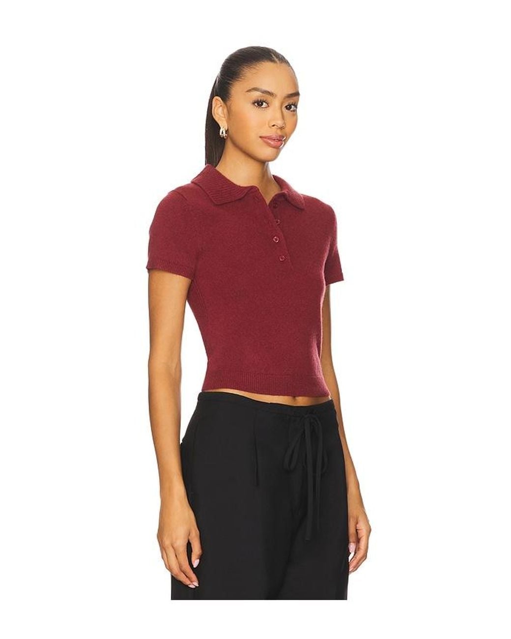 Jonathan Simkhai Red Twila Polo Top