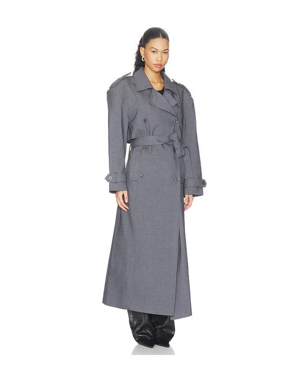 MOTHER OF ALL Blue Brooklyn Long Trench Coat