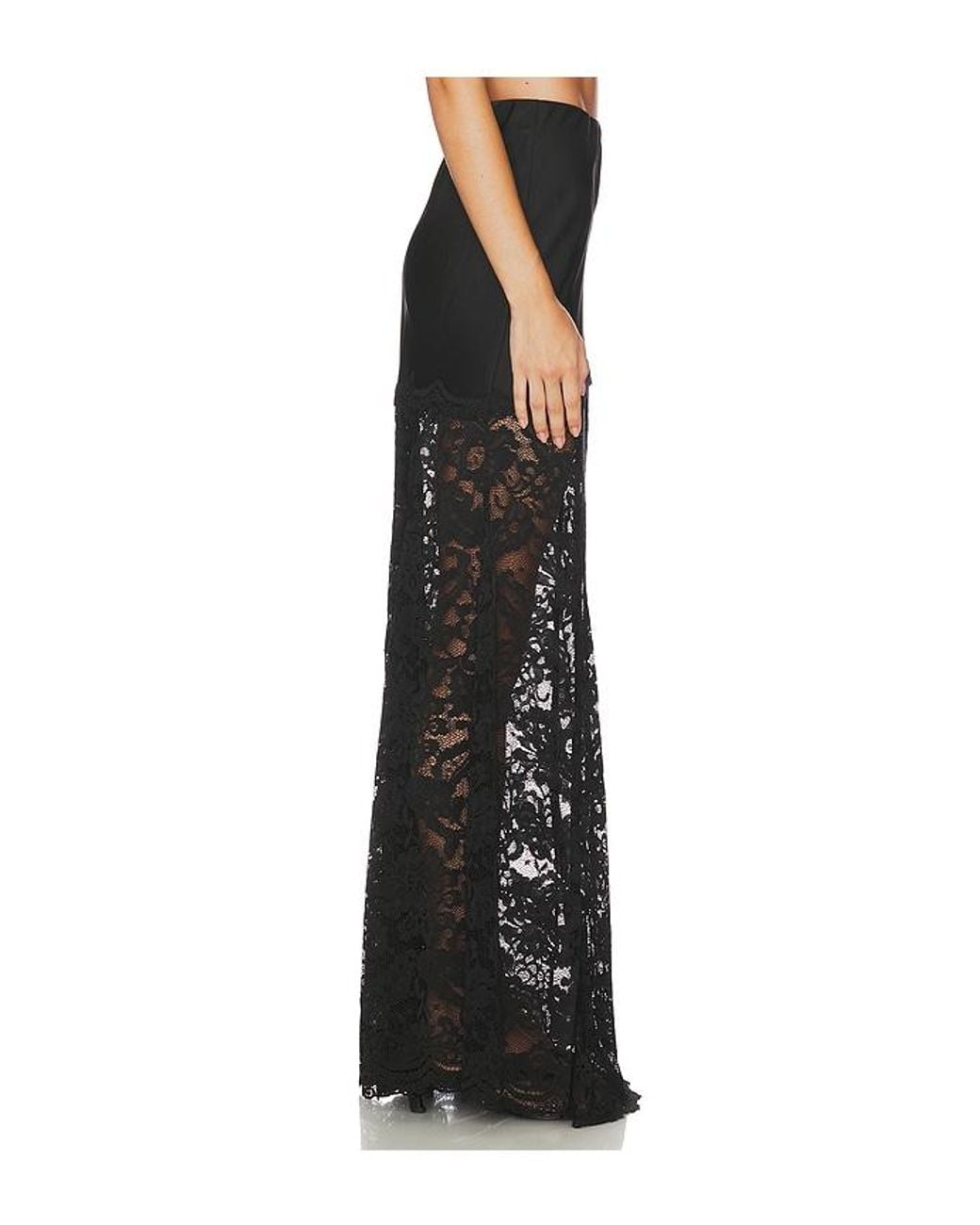 Generation Love Black Perrine Lace Combo Satin Skirt