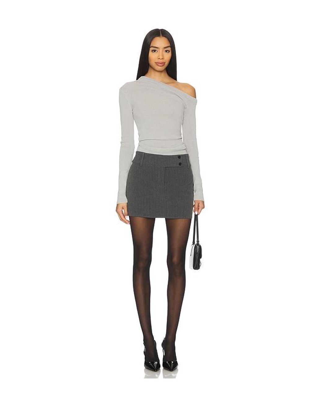 Lovers + Friends Gray Katalina Off The Shoulder Sweater