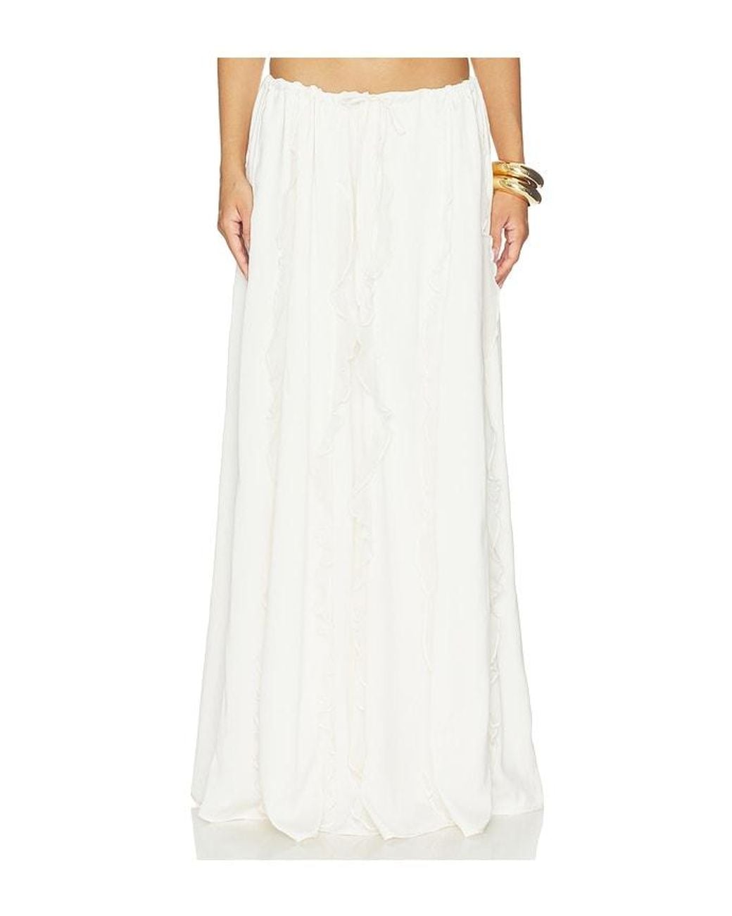 SNDY'S White Sereia Maxi Skirt