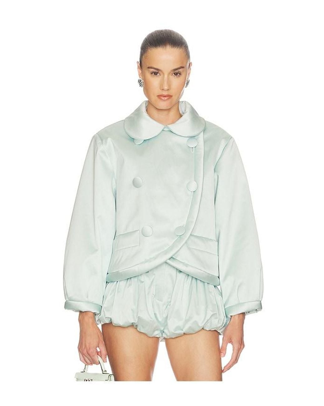 Helsa White Sateen Puff Jacket