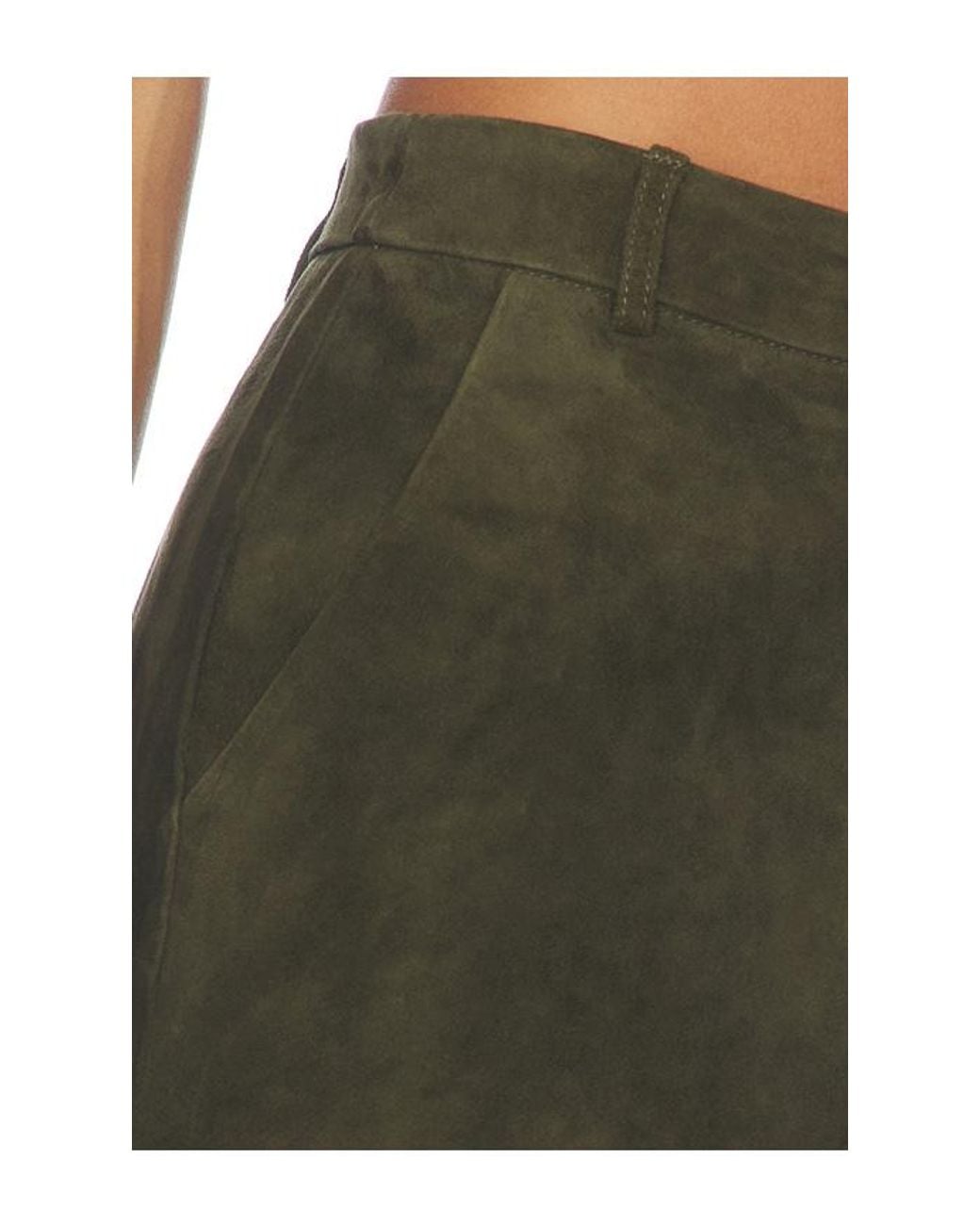 AEXAE Green Lamb Leather Suede Short