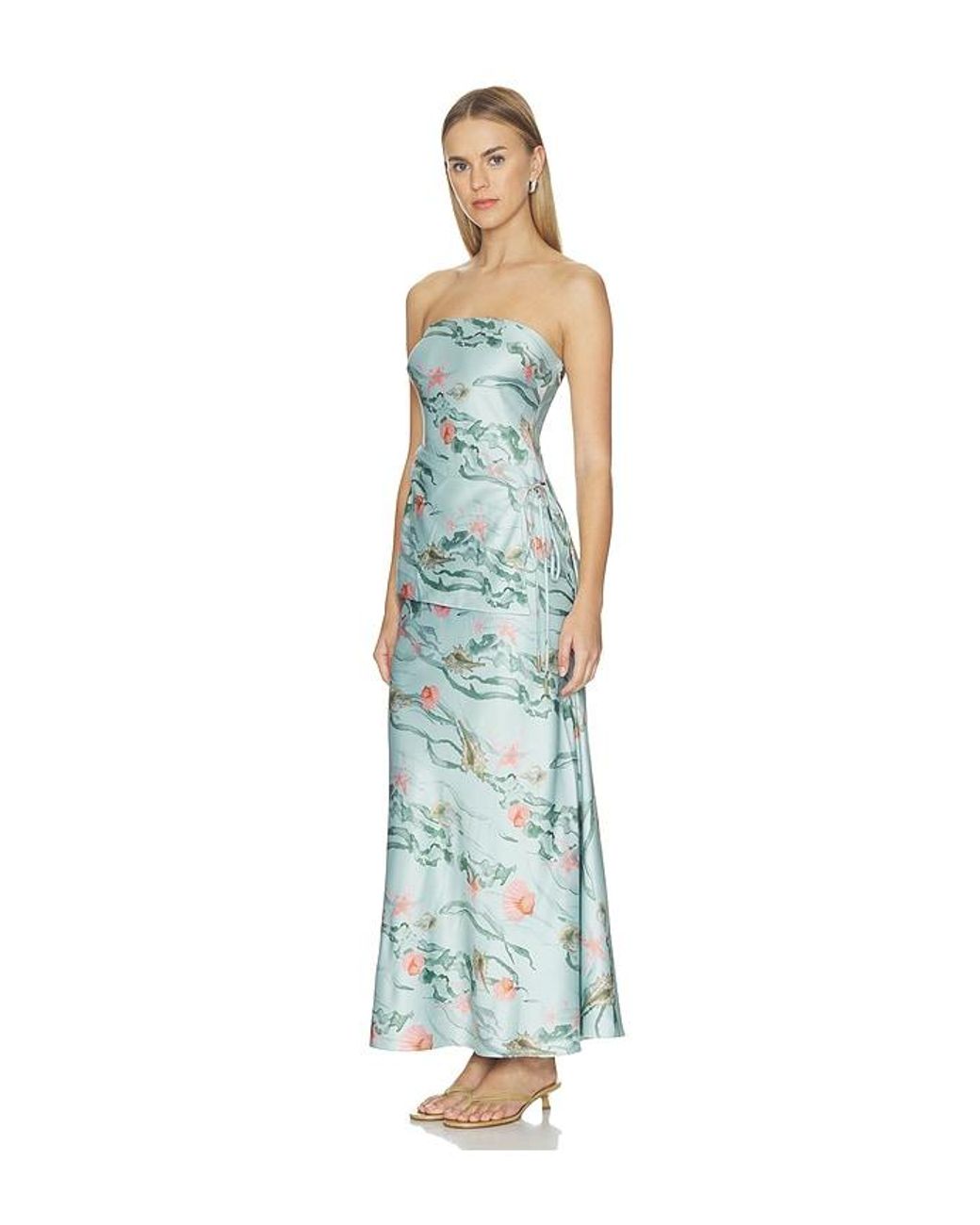 AMUR Blue Ever Tiered Maxi Dress