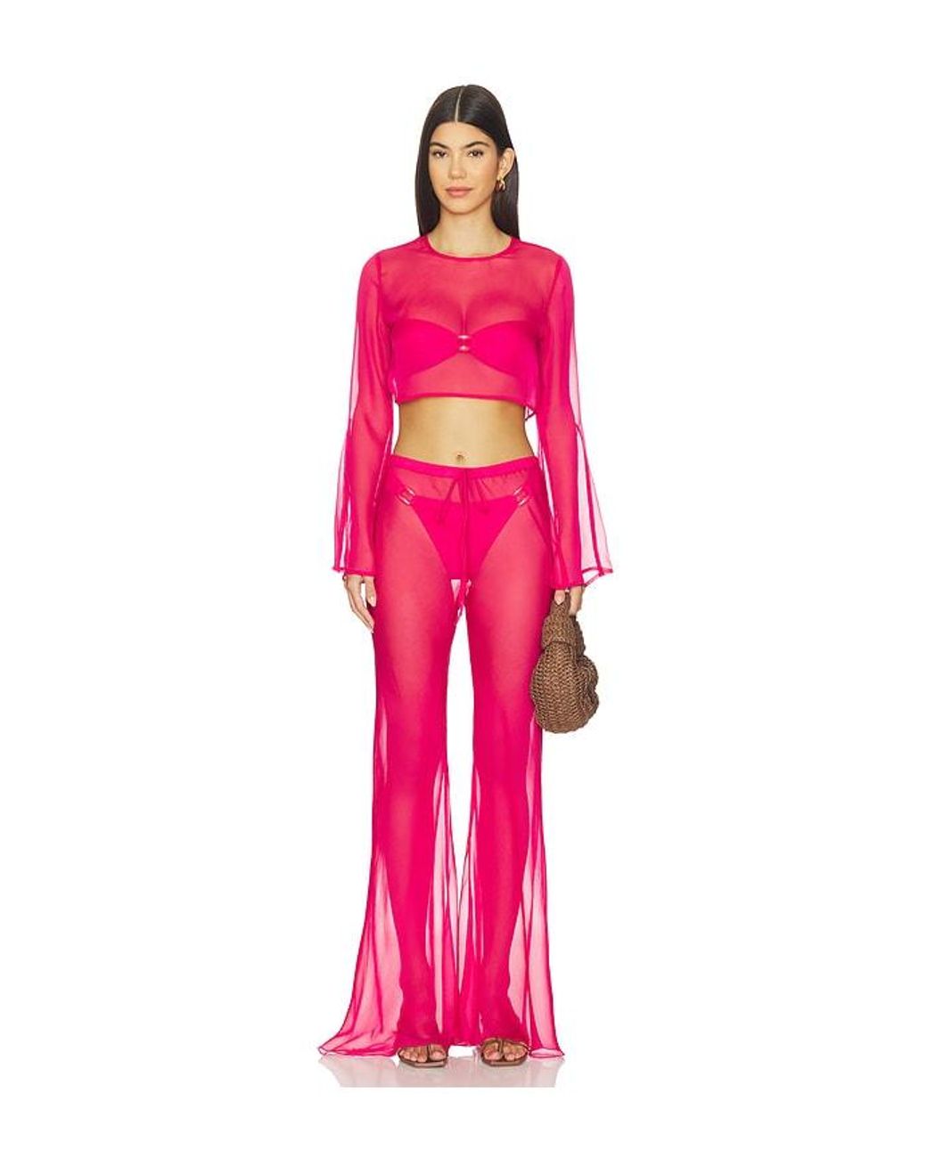 Shani Shemer Pink Kairo Wide Leg Pants