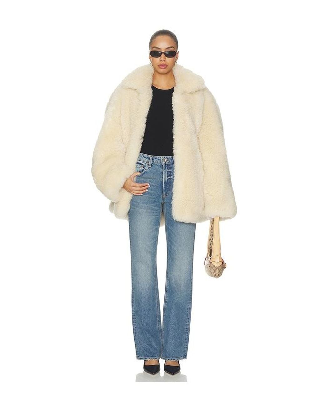 DUCIE Blue Maeve Shearling Jacket