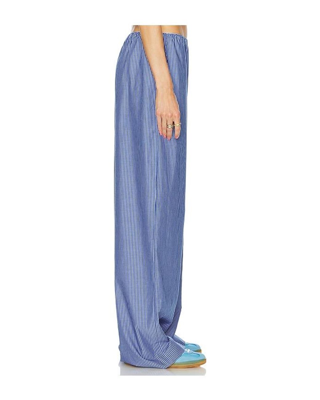 Helsa Blue Pinstripe Poplin House Pants