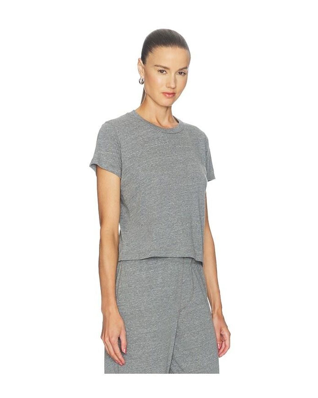 ÉTERNE Gray Tri-Blend Jersey Short Sleeve Boxy Tee