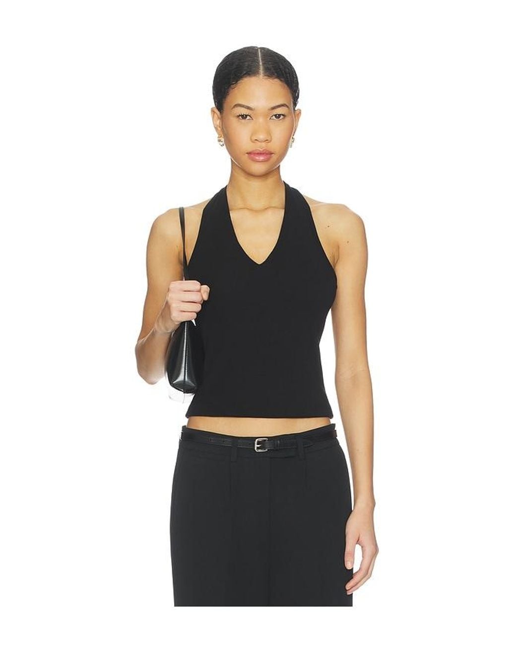 LNA Black Tide Halter Top