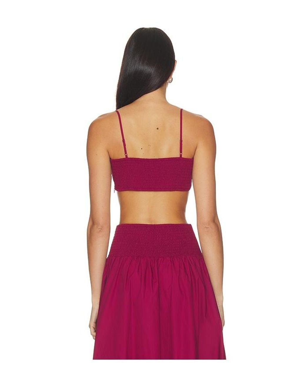 Susana Monaco Red Poplin Crop String Top