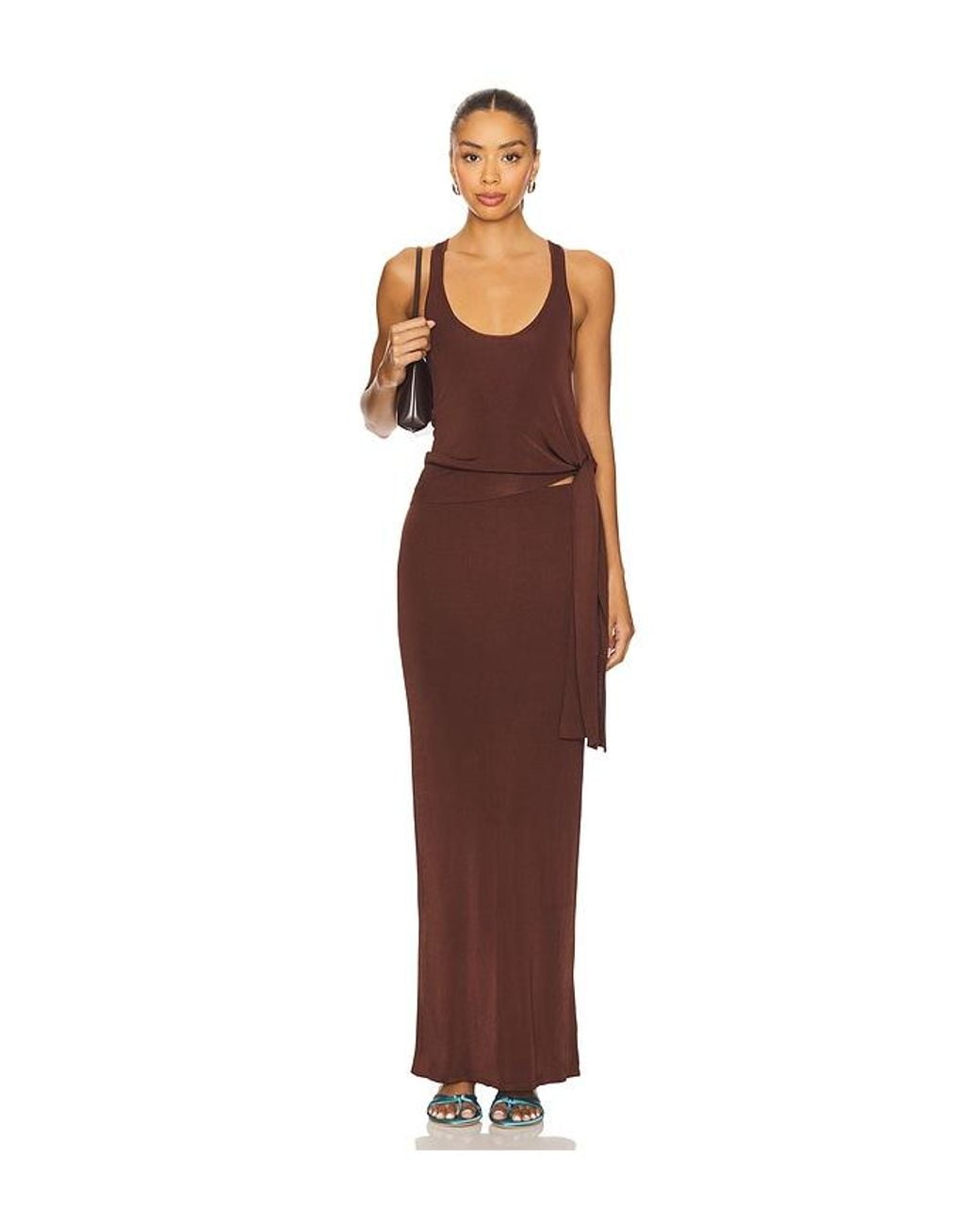 Lovers + Friends Brown Elsy Tie Tank Top